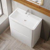 Aquarius Bathrooms Floor Standing Vanity Unit Aquarius Seren 800mm Floor Standing Two Drawer Vanity Unit with Basin