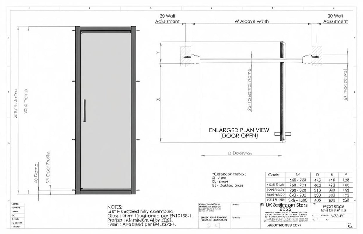 Aquarius Pluvia 8mm Pivot Shower Door