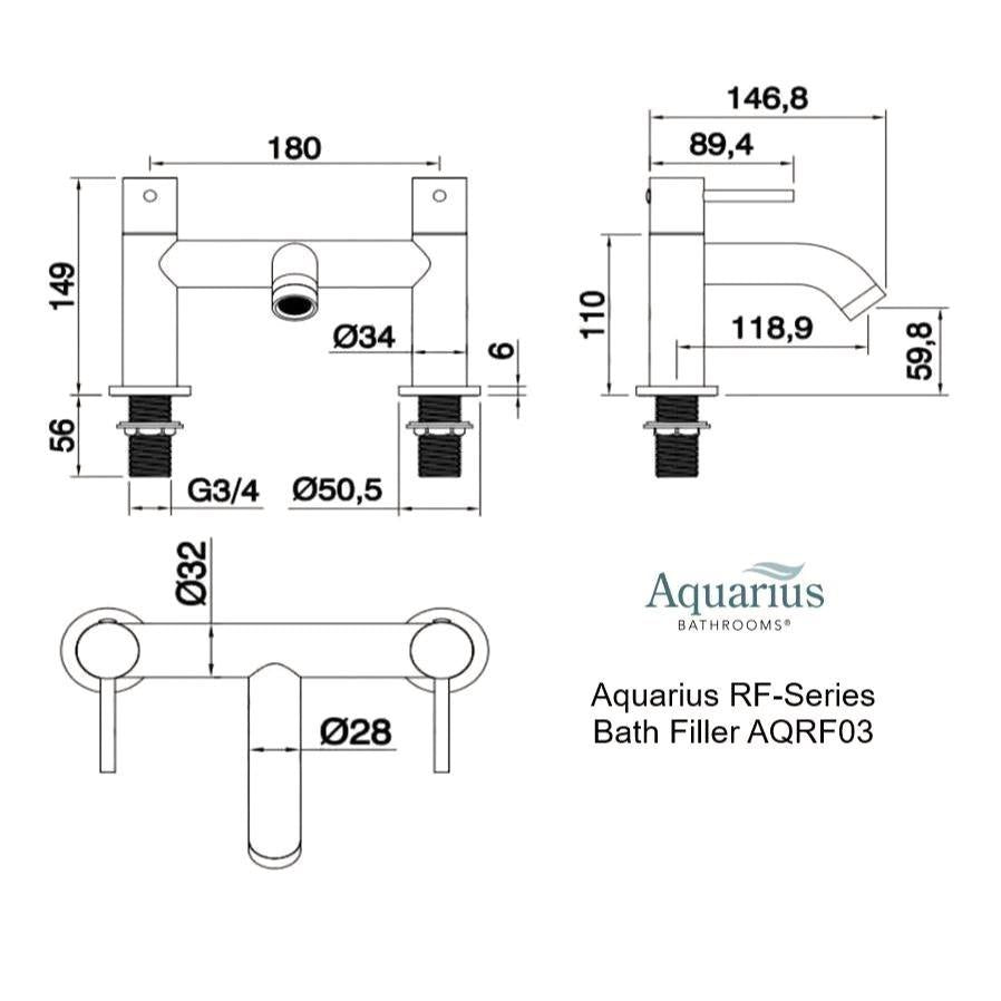 Aquarius RF-Series Bath Filler Mixer Tap