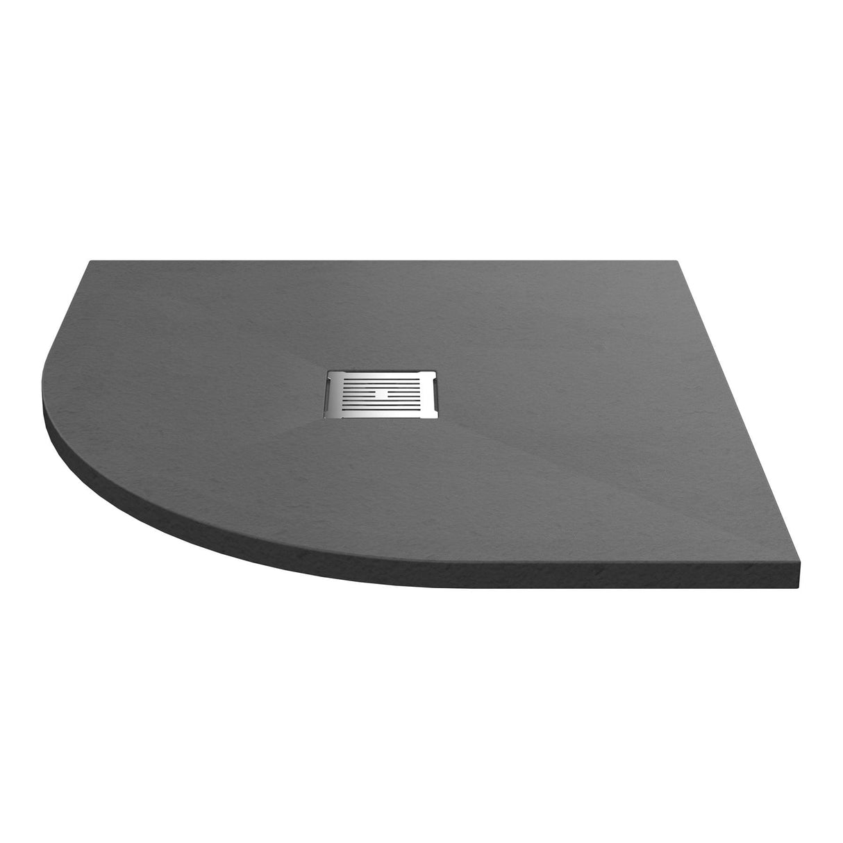 Aquarius Bathrooms Quadrant Shower Tray Aquarius Urbano Slimline 33mm Slate Effect Quadrant Stone Resin Shower Tray in Grey Slate