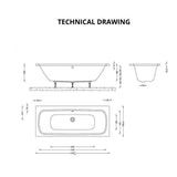 Aquarius Bathrooms Double Ended Bath 1700 x 700mm Aquarius Agar Double Ended Standard Bath