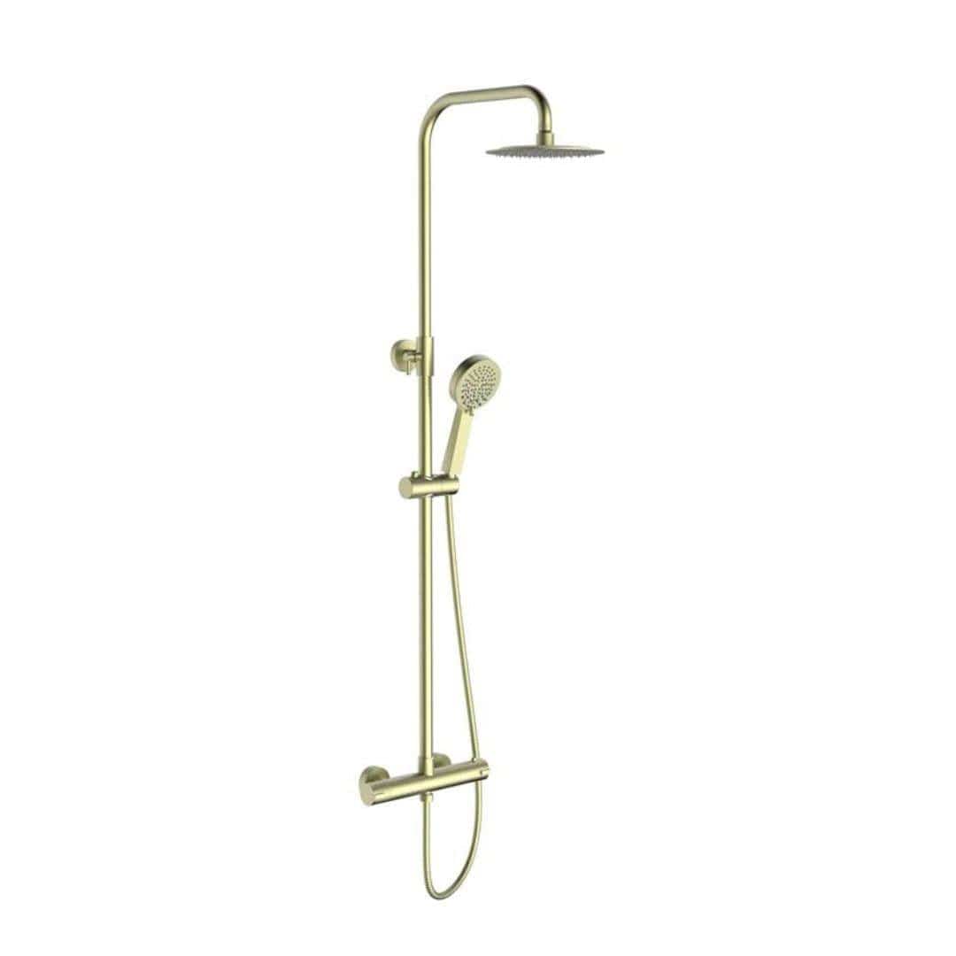 Aquarius Bathrooms Bar Shower Kit Aquarius RainLux Eco Round Adjustable Exposed Bar Shower System