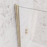 Aquarius Bathrooms Hinged Curved Bath Screen Aquarius LevAqua Curved 6mm Brushed Brass Hinged Bath Screen 1400 x 800mm AQ490111