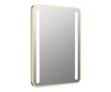 Aquarius Bathrooms Illuminated Mirror Aquarius Reflect 500 x 700mm Rounded LED Mirror with Brushed Brass Trim AQRF0130