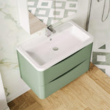 Aquarius Bathrooms Wall Mounted Vanity Unit Aquarius Seren 800mm Wall Mounted Two Drawer Vanity Unit with Basin