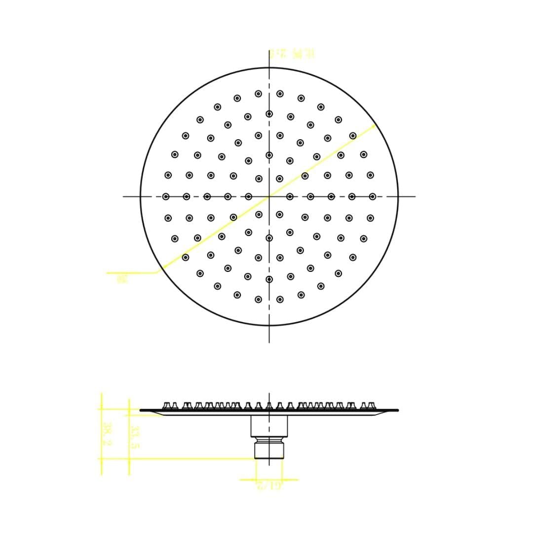 Aquarius Bathrooms Fixed Shower Head Aquarius Modern Round Over Head Shower Head
