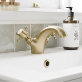Aquarius Bathrooms Mono Basin Tap Brushed Brass Aquarius Chic Basin Mixer Tap with Pop-Up Waste