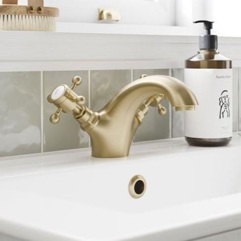 Aquarius Bathrooms Mono Basin Tap Brushed Brass Aquarius Chic Basin Mixer Tap with Pop-Up Waste