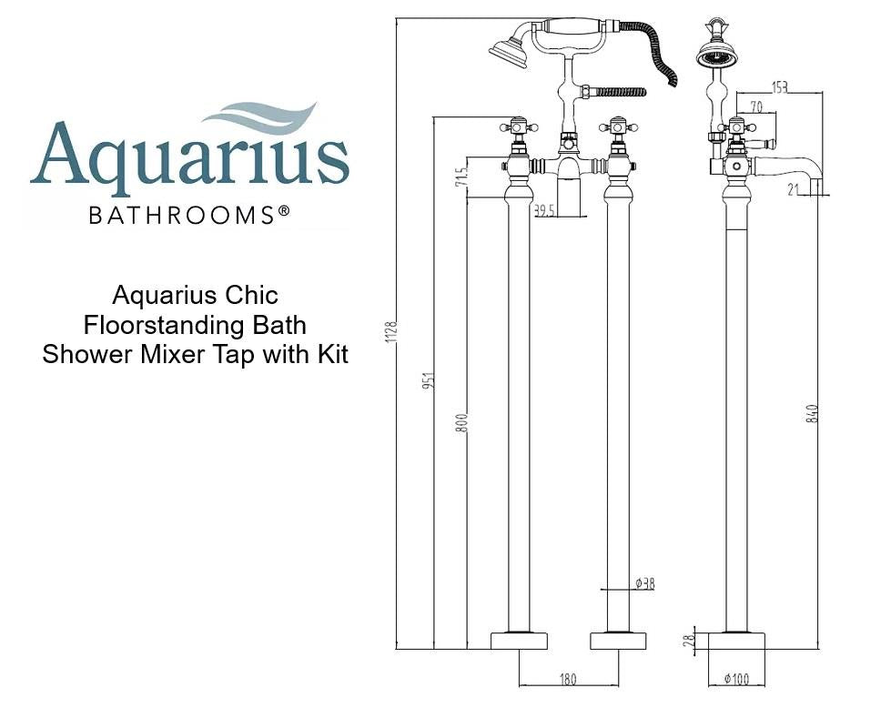 Aquarius Chic Floorstanding Bath Shower Mixer Tap