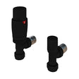 Aquarius Bathrooms Radiator Valve Aquarius Bi-Directional TRV Angled Radiator Valve Matt Black AQ540018
