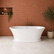 Aquarius Bathrooms Freestanding Bath Aquarius Como Freestanding Roll Top Stone Bath in Gloss White - 1672 x 830mm