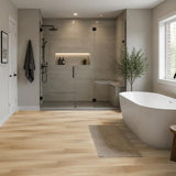 Aquarius Bathrooms Click Flooring Aquarius Noto Vinyl Wood Click Flooring in Light Oak | 100% Waterproof | SPC Rigid Core | Built-In Underlay