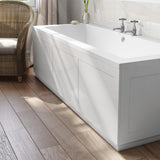 Aquarius Bathrooms Bath Panel Aquarius Halite Waterproof Traditional Shaker Front Bath Panel in White Gloss