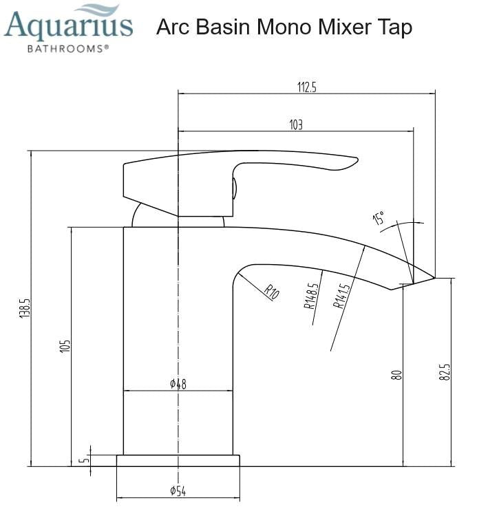 Aquarius Arc Mono Basin Mixer Tap with Waste