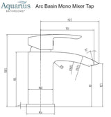 Aquarius Arc Mono Basin Mixer Tap with Waste
