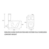 Aquarius Bathrooms Close Coupled Toilet Aquarius Emma Rimless Close Coupled Fully Shrouded Comfort Height Toilet with Soft Close Seat