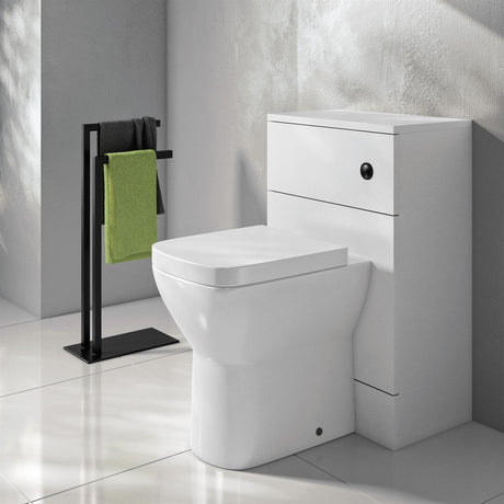 Aquarius Bathrooms WC Back To Wall Unit White Aquarius Halite Waterproof 500mm WC Unit