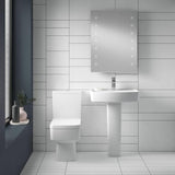 Aquarius Bathrooms Pedestal Basin Aquarius Squared 600mm One Tap Hole Basin with Pedestal