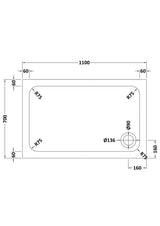 Aquarius Bathrooms Rectangle Shower Tray 1100x700mm Aquarius Urbano Rectangular 45mm Stone Resin Shower Tray in Slate Grey