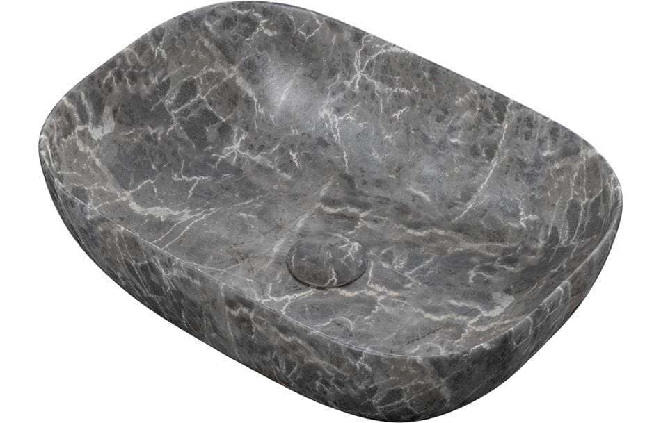 Aquarius Bathrooms Countertop Basin Aquarius V-Series 4 Luxury 0TH Vessel Wash Bowl 460mm Grey Marble Effect AQVS0072
