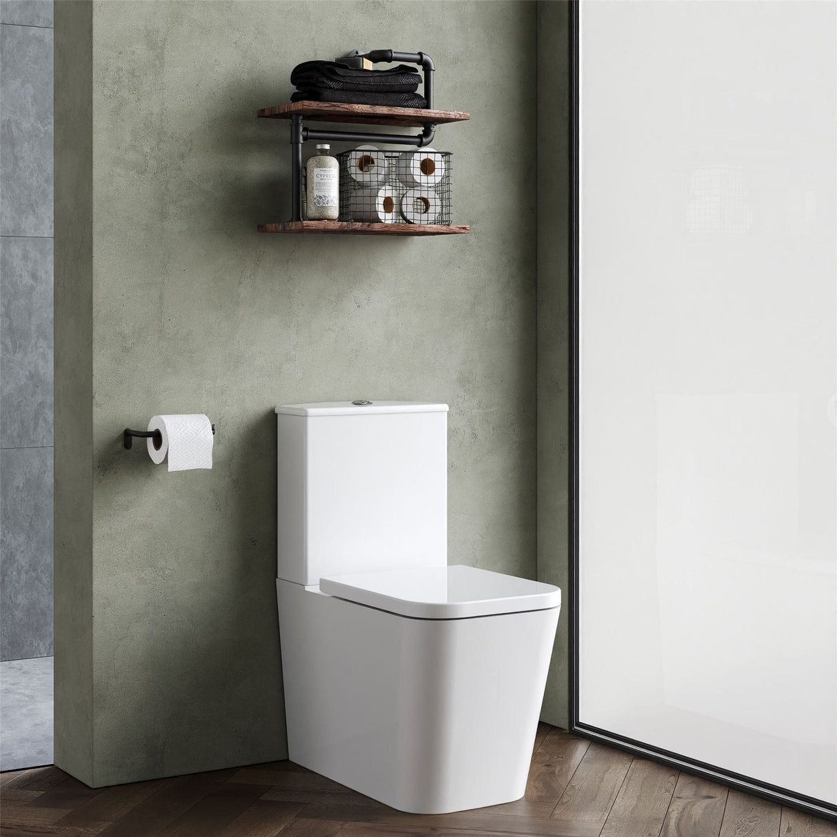 Aquarius Bathrooms Close Coupled Toilet Aquarius Aspect Rimless Short Projection Close Coupled Square Toilet with Soft Close Seat