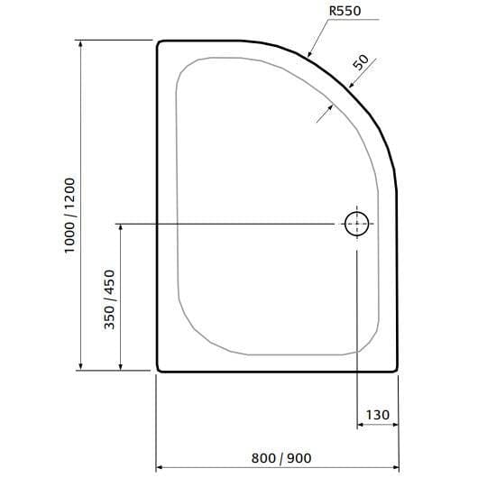 Aquarius Bathrooms Quadrant Shower Tray Aquarius Pluvia 45mm Stone Resin Offset Quadrant Shower Tray