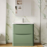 Aquarius Bathrooms Floor Standing Vanity Unit Aquarius Seren 800mm Floor Standing Two Drawer Vanity Unit with Basin
