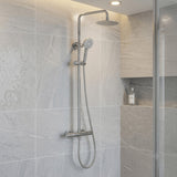 Aquarius Bathrooms Exposed Shower Set Chrome Aquarius RainLux Cool Touch Adjustable Round Exposed Shower Valve and Kit