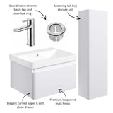 Aquarius Vanity Unit Aquarius Sophie 605mm Wall Hung Vanity Unit, Tall Boy Storage Unit, Tap and Fittings Bundle