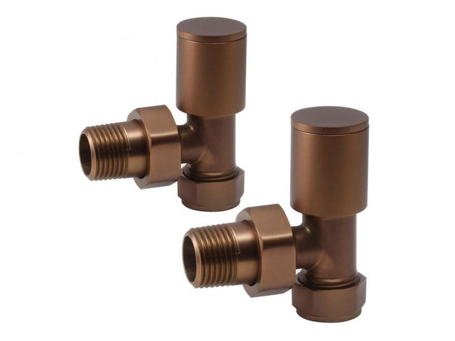 Aquarius Bathrooms Radiator Valve Aquarius Zanelli Brushed Bronze Angled Radiator Valves