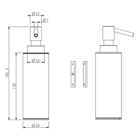 Aquarius Bathrooms Soap Dispenser Aquarius Mio Wall Mounted Soap Dispenser