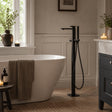 Aquarius Bathrooms Freestanding Bath Filler Matt Black Aquarius Varda Floor Standing Bath Shower Mixer with Shower Kit