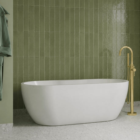 Aquarius Bathrooms Modern Freestanding Bath White Aquarius Luxor Freestanding Soaking Bath Tub - 1650 x 745mm - Gloss White