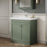 Aquarius Bathrooms Floor Standing Vanity Unit Aquarius Leighton 800mm Floor Standing Two Door Vanity Unit with Basin