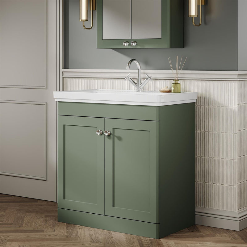 Aquarius Bathrooms Floor Standing Vanity Unit Aquarius Leighton 800mm Floor Standing Two Door Vanity Unit with Basin