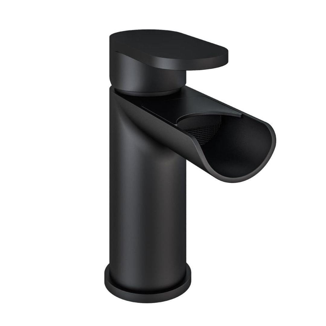 Aquarius Bathrooms Mono Basin Tap Black Aquarius Horseshoe Waterfall Mono Basin Mixer Tap with Waste