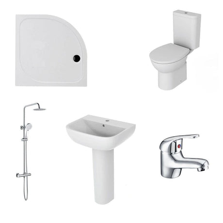 Aquarius Bathrooms Complete Bathroom Suite Aquarius Urbano Complete Shower Suite (with 900mm Quadrant Enclosure)