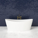 Aquarius Bathrooms Modern Freestanding Bath Aquarius Orta Freestanding Stone Bath in Gloss White 1600mm