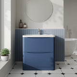 Aquarius Bathrooms Floor Standing Vanity Unit Aquarius Seren 800mm Floor Standing Two Drawer Vanity Unit with Basin