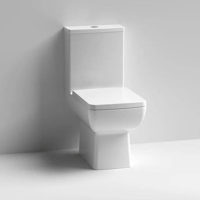 Aquarius Bathrooms Close Coupled Toilet Aquarius Paragon Rimless Close Coupled Square Open Back Toilet with Soft Close Quick Release Seat
