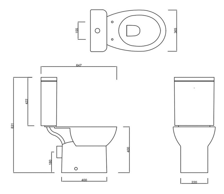 Aquarius QualEco Rimless Close Coupled Toilet with Soft Close Seat