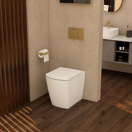 Aquarius Bathrooms Back To Wall Toilet Aquarius JF-Series Back to Wall Comfort Height Pan and Soft Close Seat White