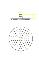 Aquarius Bathrooms Shower Arm and Head Kit Aquarius Modern Round Over Head 8" Shower Head & Arm Matt Black AQ60101514
