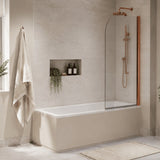 Aquarius LevAqua Curved 6mm Hinged Bath Screen 1400 x 800mm