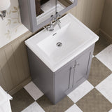 Aquarius Bathrooms Floor Standing Vanity Unit Aquarius Leighton 600mm Floor Standing Two Door Vanity Unit with Basin