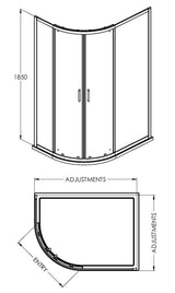 Aquarius Urbano 6mm Quadrant Shower Enclosure 1850mm