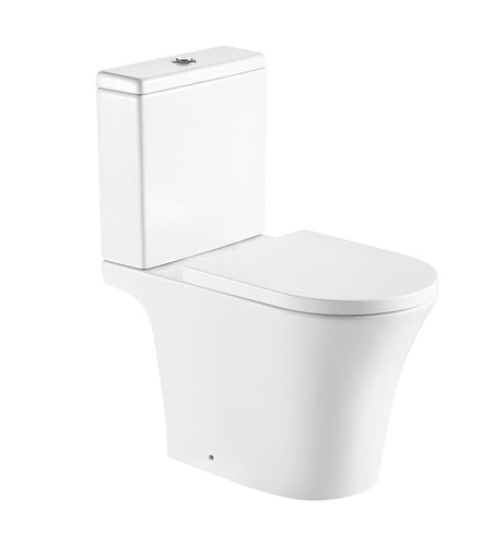 Aquarius Bathrooms Close Coupled Toilet Aquarius K-Series Rimless Open Back Close Coupled Toilet, Cistern and Soft Close Seat AQKS530
