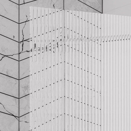 Aquarius Bathrooms Hinged Fluted Bath Screen Aquarius LevAqua Straight Fluted 6mm R/H Brushed Brass Hinged Bath Screen 1400 x 800mm AQ495106