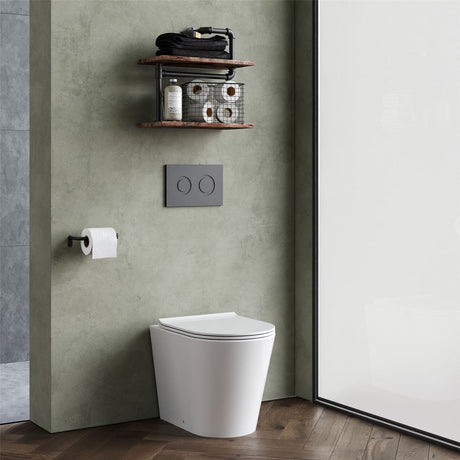 Aquarius Bathrooms Back To Wall Toilet Aquarius Metric Rimless Back to Wall Toilet with Soft Close Seat