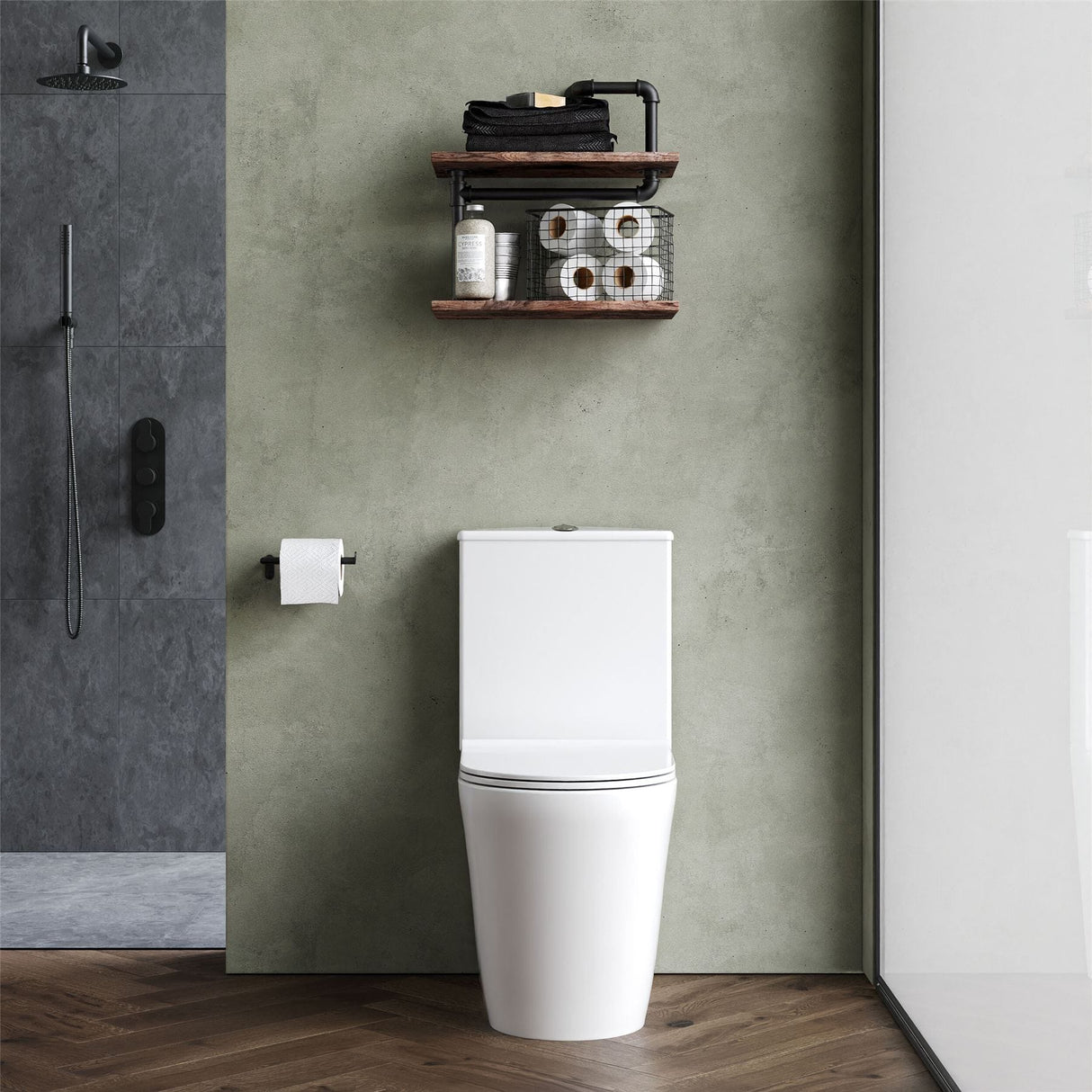Aquarius Bathrooms Close Coupled Toilet Aquarius Metric Rimless Back to Wall Close Coupled Toilet with Soft Close Seat